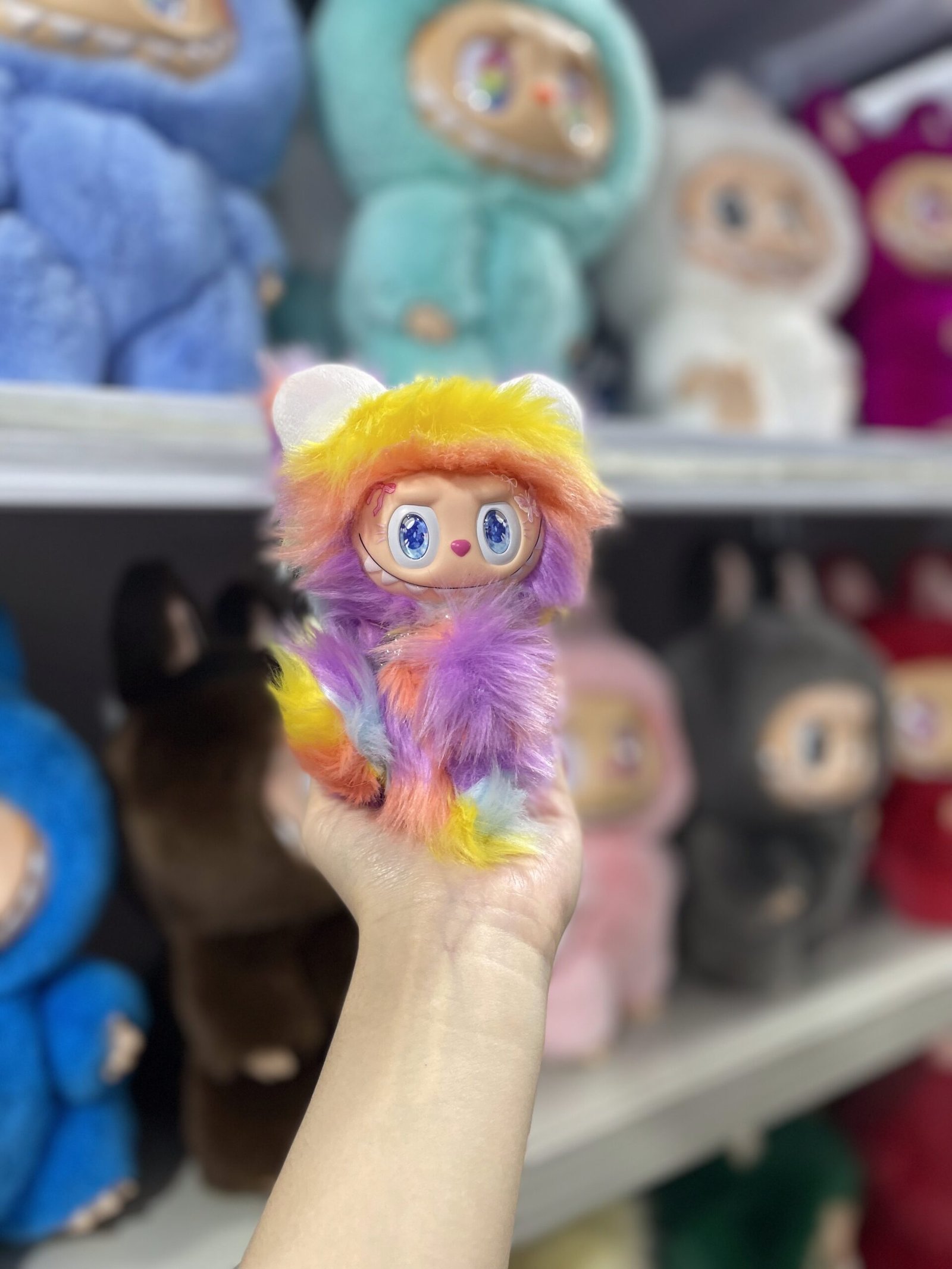 18cm Handmade Colorful Bear Labubu vinyl plush pendant - Image 2