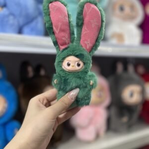 12cm Handmade Custom Mini Long eared rabbit Labubu vinyl plush pendant(all the colors)（Head can rotate）