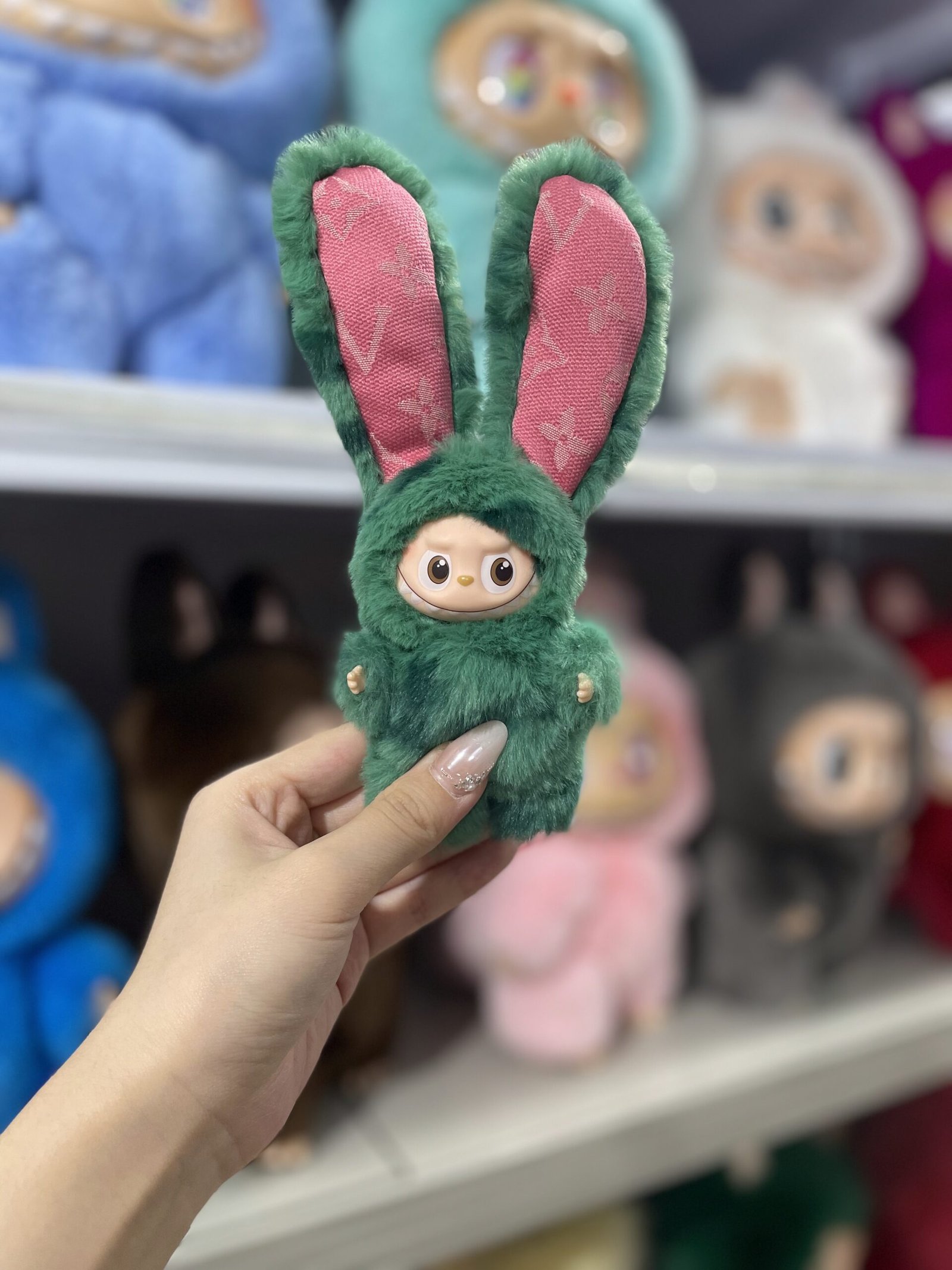 12cm Handmade Custom Mini Long eared rabbit Labubu vinyl plush pendant(all the colors)(Head can rotate)