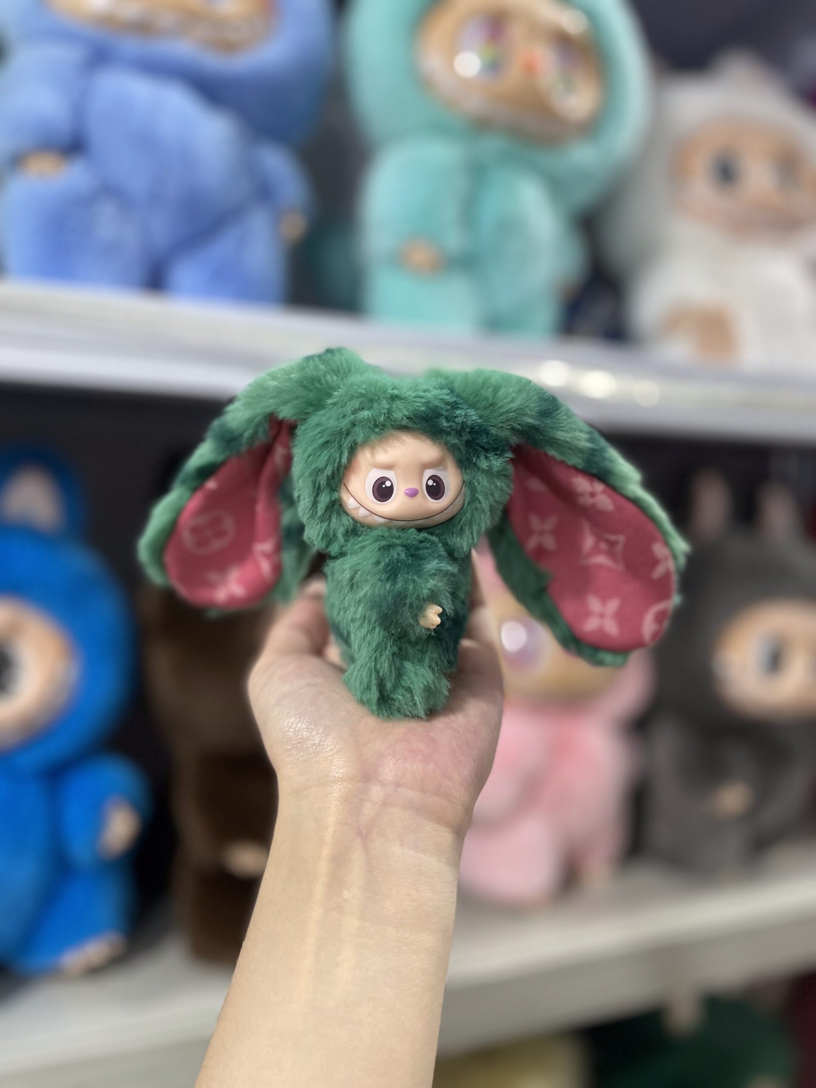 12cm Handmade Custom Mini Long eared rabbit Labubu vinyl plush pendant(Head can rotate) - Image 2