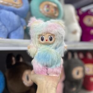 18cm Handmade Custom Colorful magnetic heart bear Labubu vinyl plush pendant