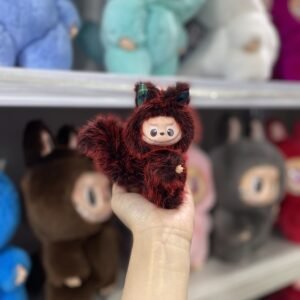 12cm Handmade Custom Mini Fox with Tail Labubu vinyl plush pendant(all the colors) )