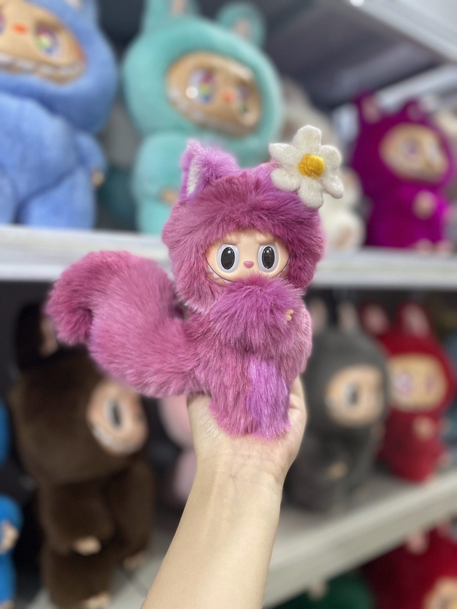 18cm Handmade Custom Magnetic tail fox squirrel Labubu vinyl plush pendant (all the colors)