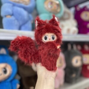 18cm Handmade Custom Red magnetic tail fox Labubu vinyl plush pendant