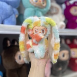 18cm Handmade Custom Magnetic Short tailed Long eared Rabbit Labubu vinyl plush pendant （all the colors)