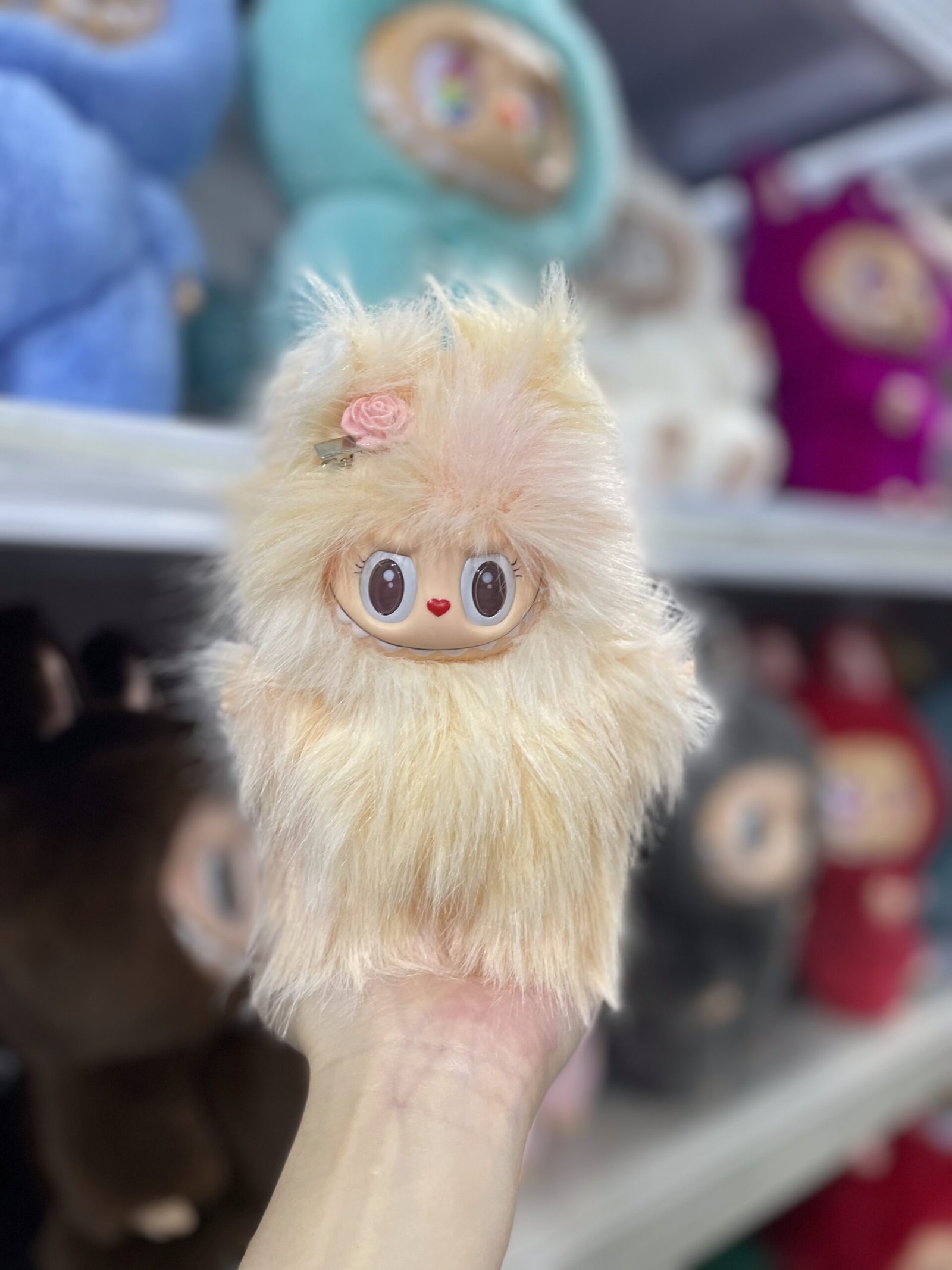 18cm Handmade Custom Rose Magnetic Tail Fox Labubu vinyl plush pendant - Image 2