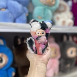 12cm Handmade Custom Mini Bear with Tail Labubu vinyl plush pendant(all the colors)