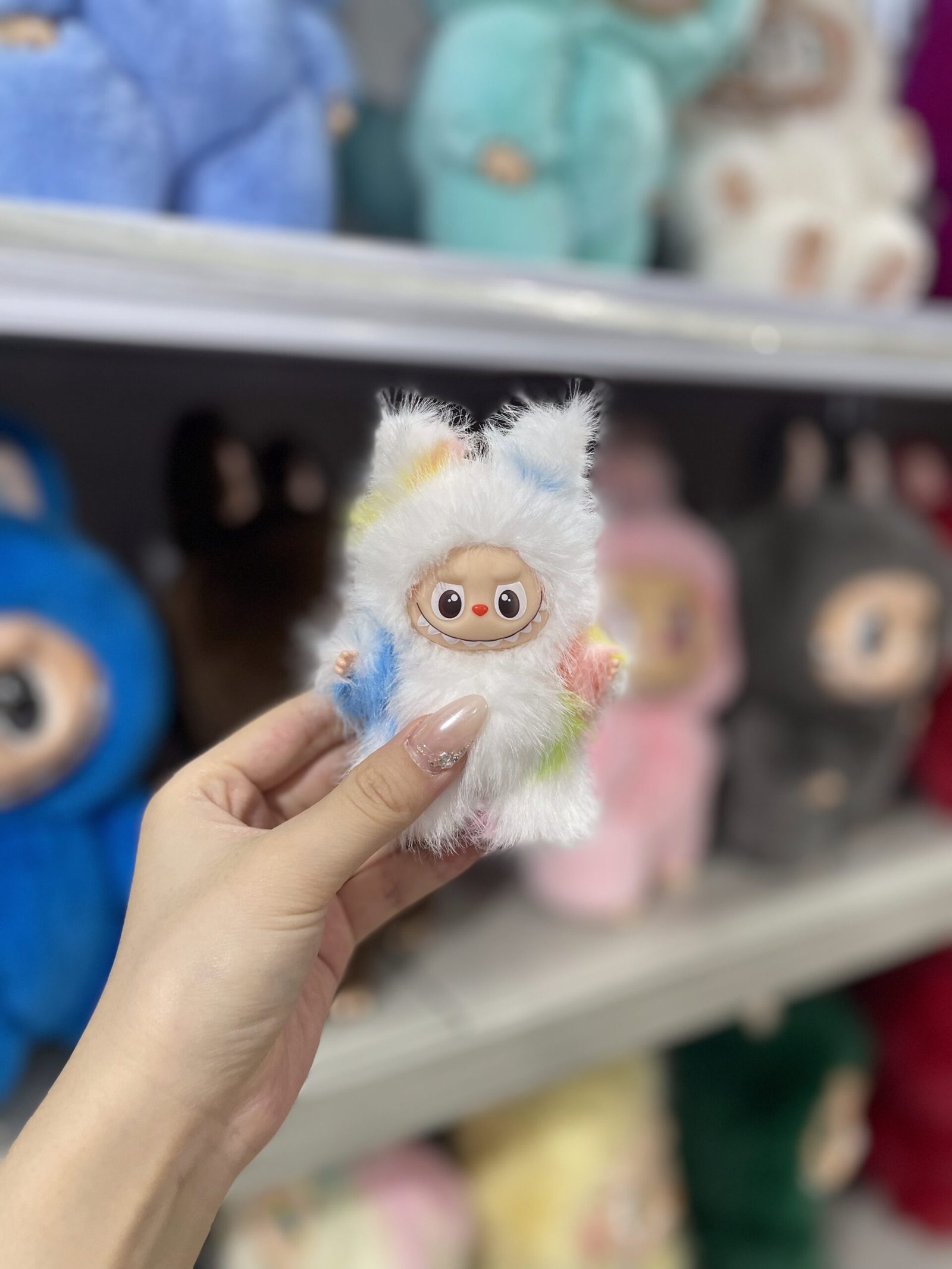 12cm Handmade Custom Gradient Mini Fox with Tail Labubu vinyl plush pendant(all the colors) ) - Image 2