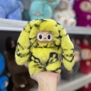 18cm Handmade Custom Real fur designer bunny Labubu vinyl plush pendant （all the colors)