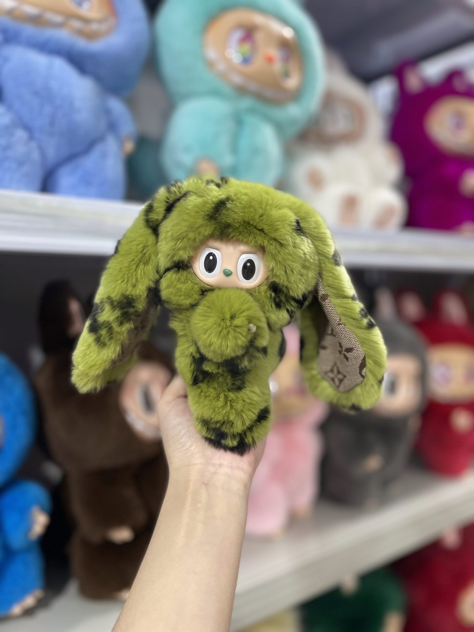 18cm Handmade Custom Real fur designer bunny Labubu vinyl plush pendant (all the colors) - Image 7