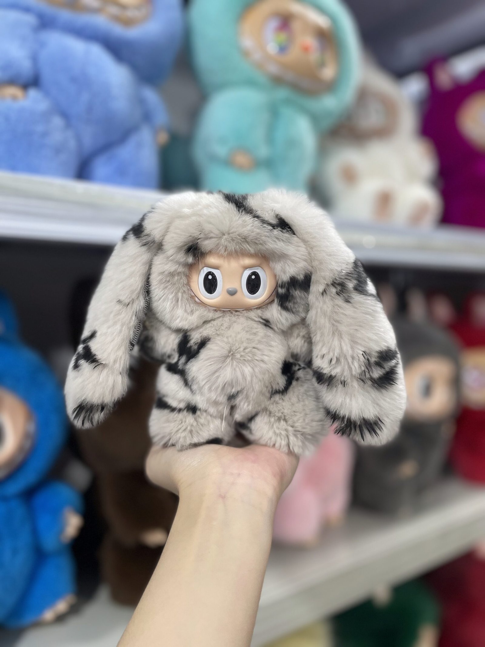 18cm Handmade Custom Real fur designer bunny Labubu vinyl plush pendant (all the colors) - Image 8