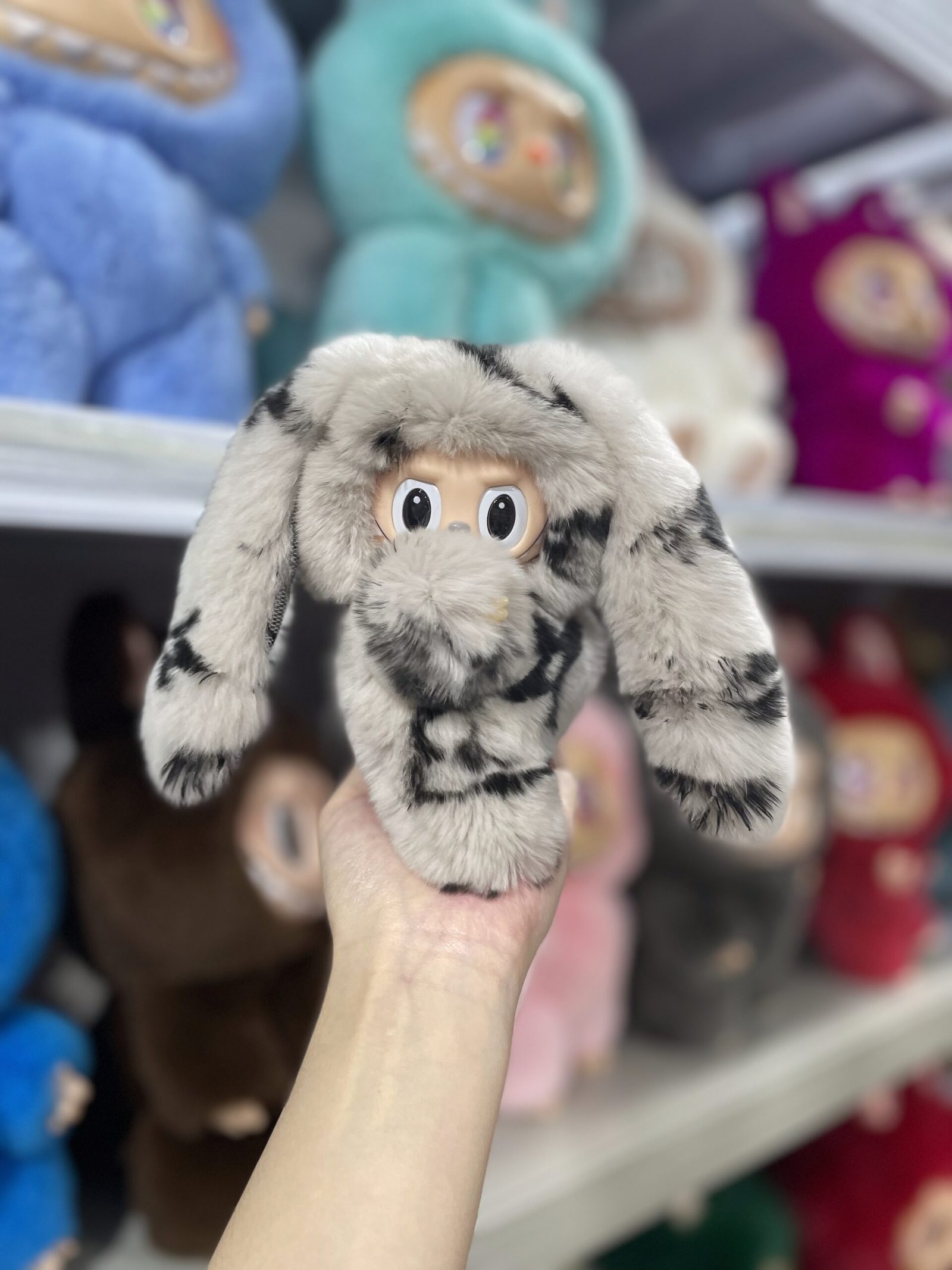 18cm Handmade Custom Real fur designer bunny Labubu vinyl plush pendant (all the colors) - Image 9