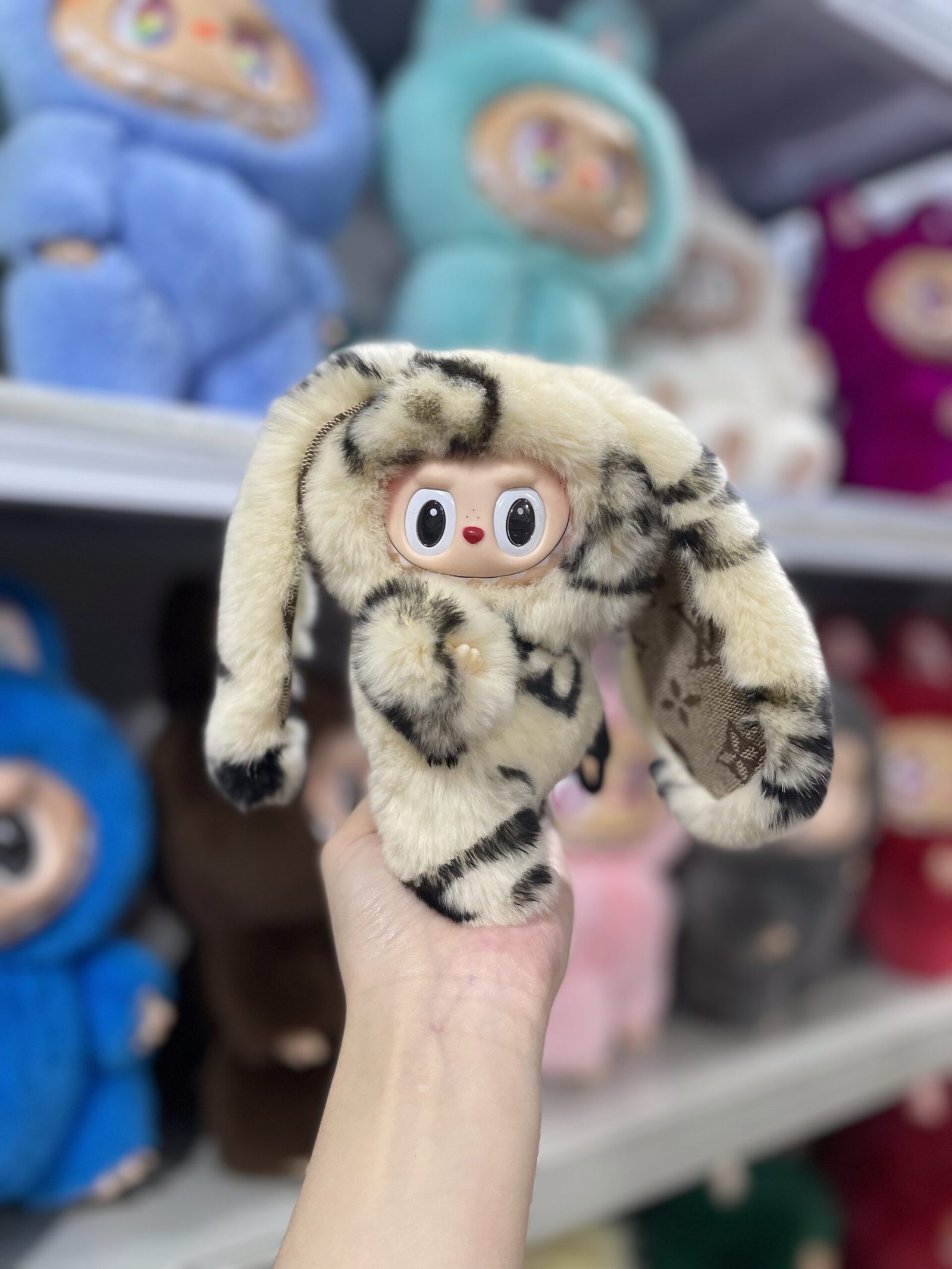 18cm Handmade Custom Real fur designer bunny Labubu vinyl plush pendant (all the colors) - Image 13