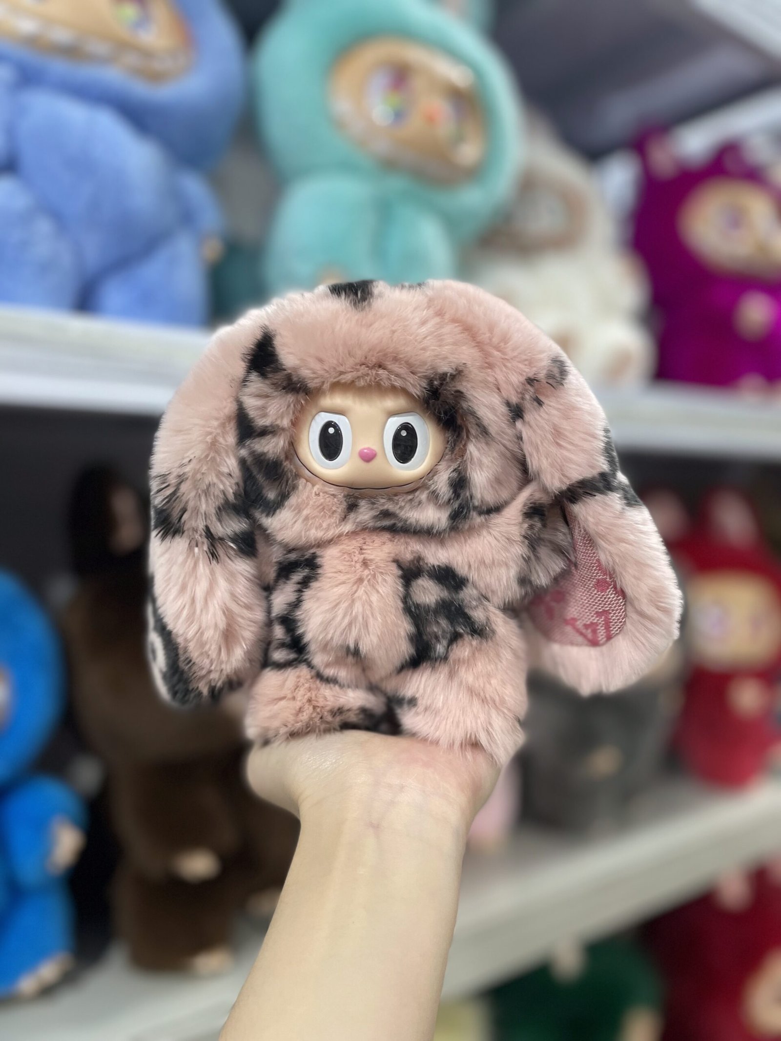 18cm Handmade Custom Real fur designer bunny Labubu vinyl plush pendant (all the colors) - Image 14