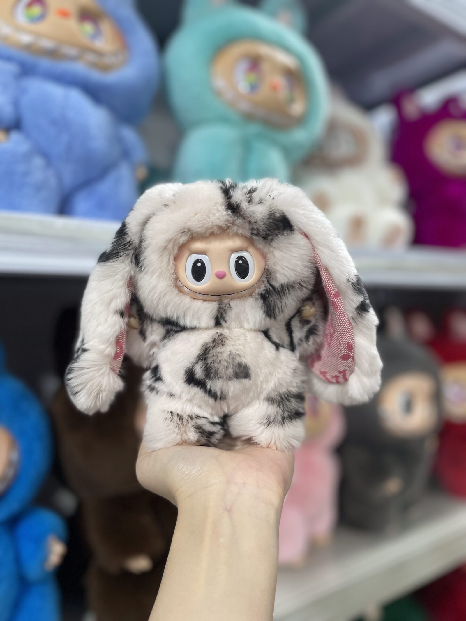 18cm Handmade Custom Real fur designer bunny Labubu vinyl plush pendant (all the colors) - Image 16