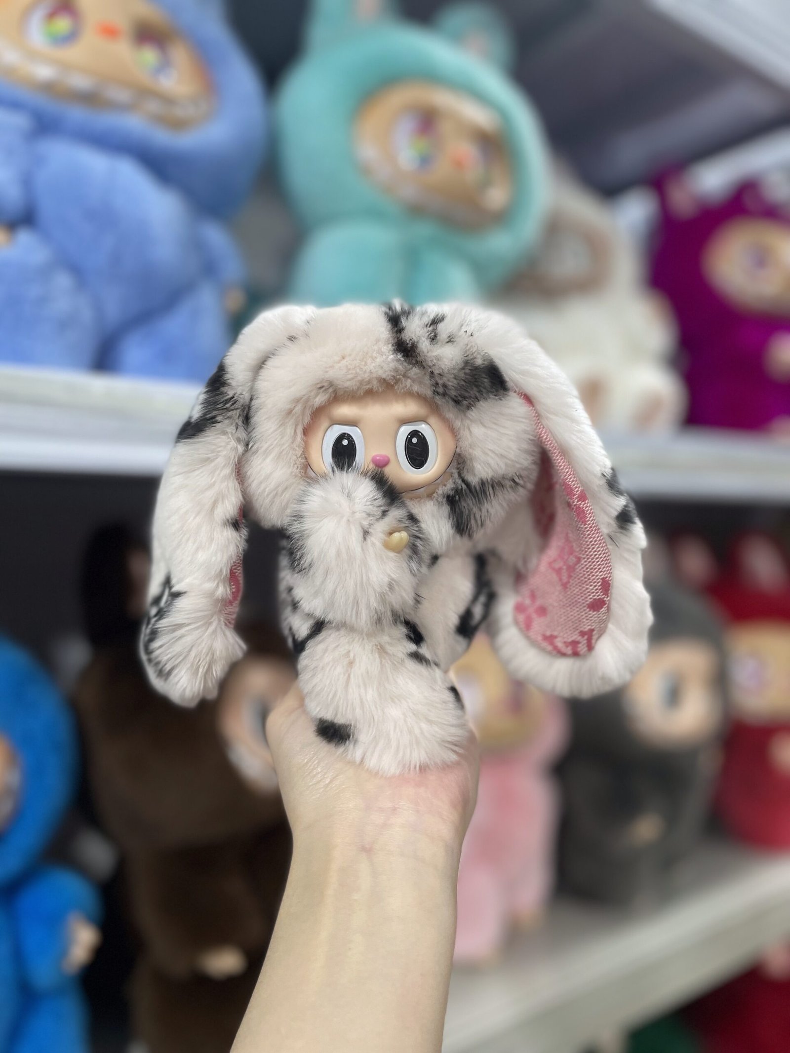 18cm Handmade Custom Real fur designer bunny Labubu vinyl plush pendant (all the colors) - Image 17