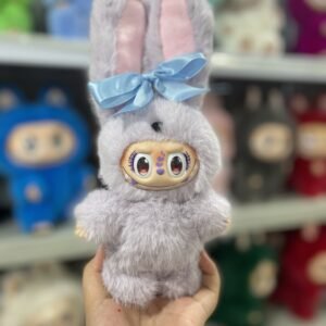 18cm Handmade Custom Purple Rabbit Labubu vinyl plush pendant