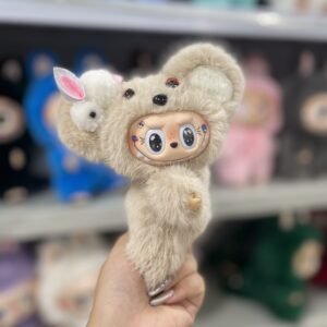 18cm Handmade Custom Light brown koala Labubu vinyl plush pendant