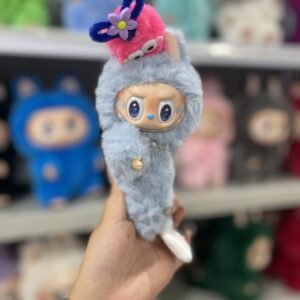 18cm Handmade Custom  Blue Mermaid Labubu vinyl plush pendant