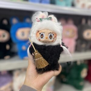 18cm Handmade Custom Weaving Witch Labubu vinyl plush pendant
