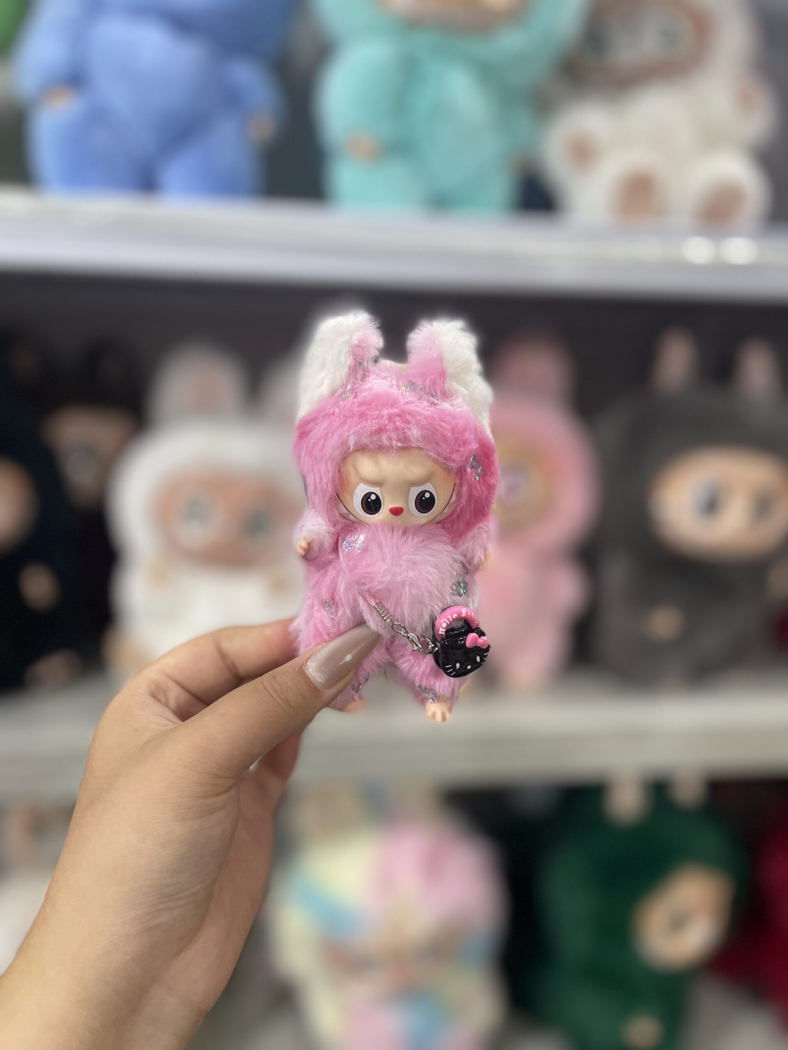 12cm Handmade Custom Mini Magnetic tail fox Labubu vinyl plush pendant(all the colors) - Image 2