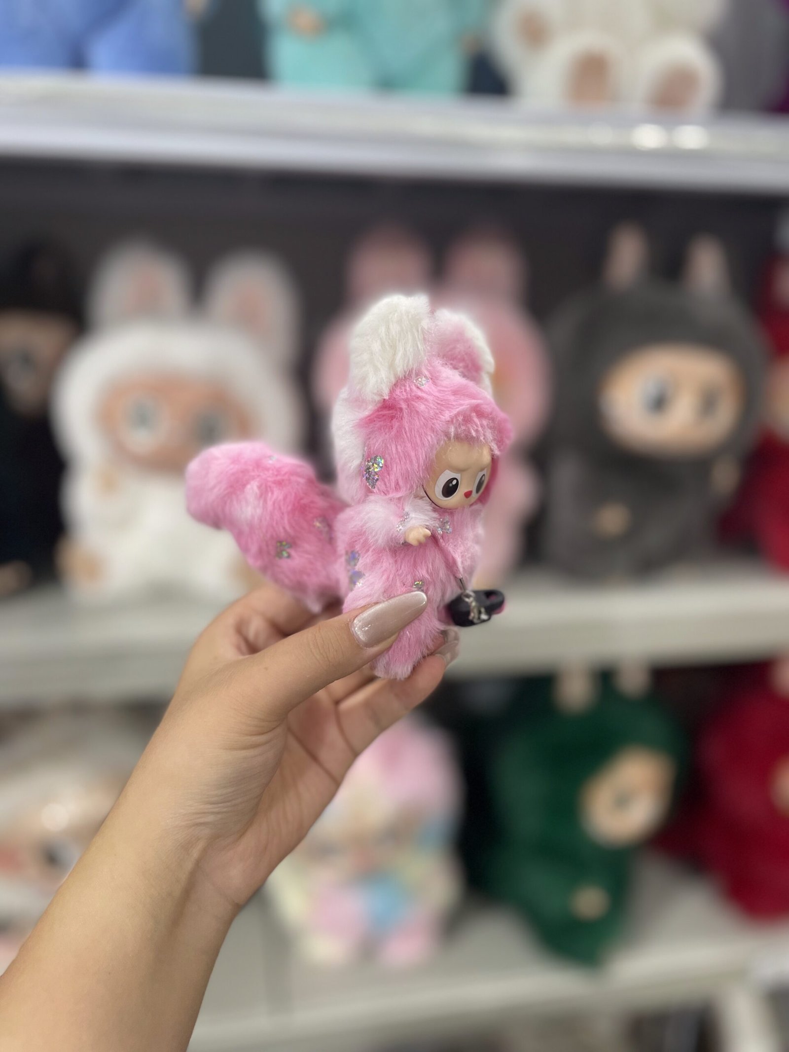 12cm Handmade Custom Mini Magnetic tail fox Labubu vinyl plush pendant(all the colors) - Image 3