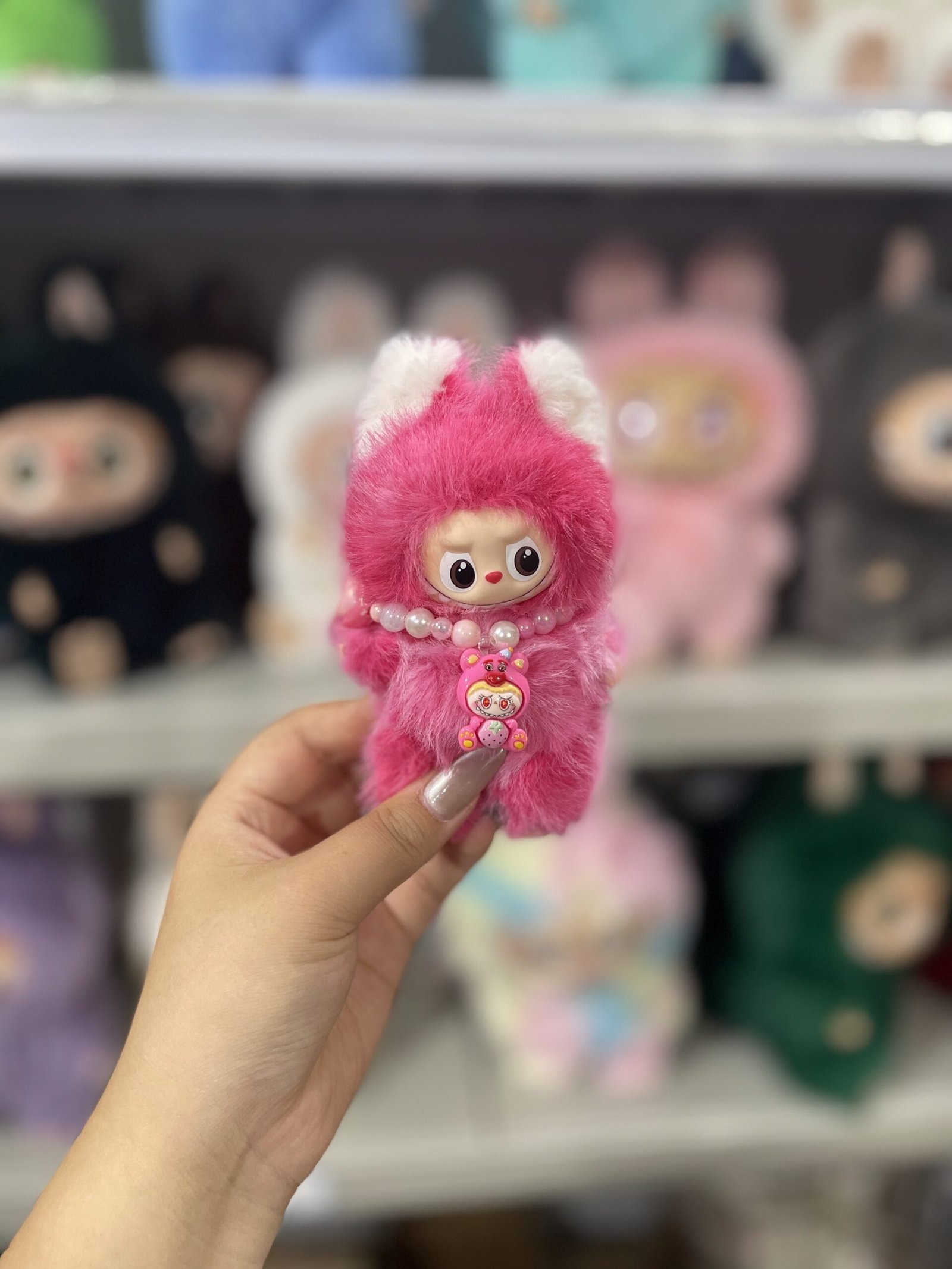 12cm Handmade Custom Mini Magnetic tail fox Labubu vinyl plush pendant(all the colors) - Image 4