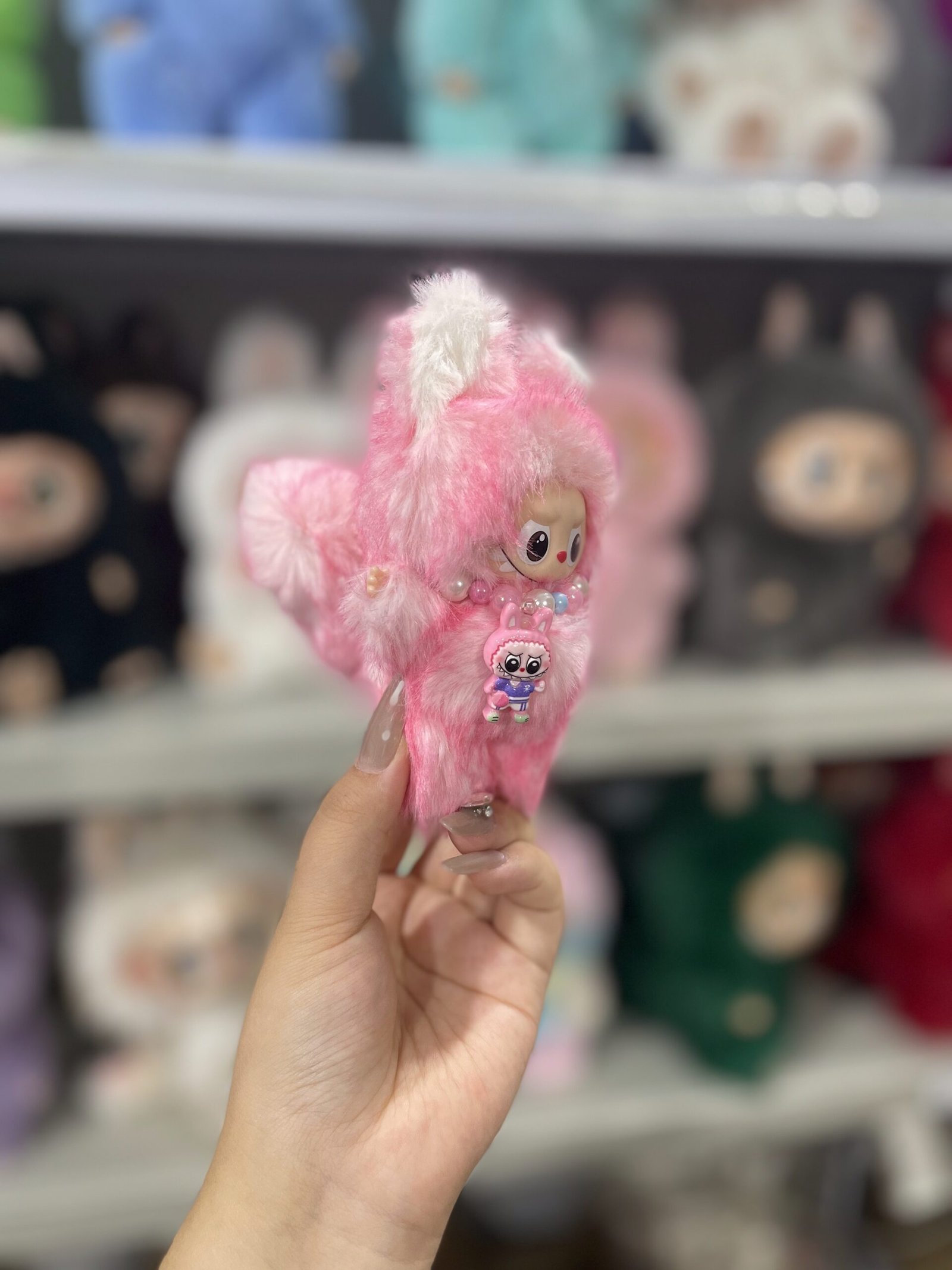 12cm Handmade Custom Mini Magnetic tail fox Labubu vinyl plush pendant(all the colors) - Image 7