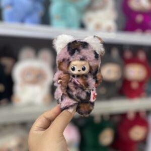 12cm Handmade Custom Mini Magnetic heart tail bear Labubu vinyl plush pendant(all the colors)