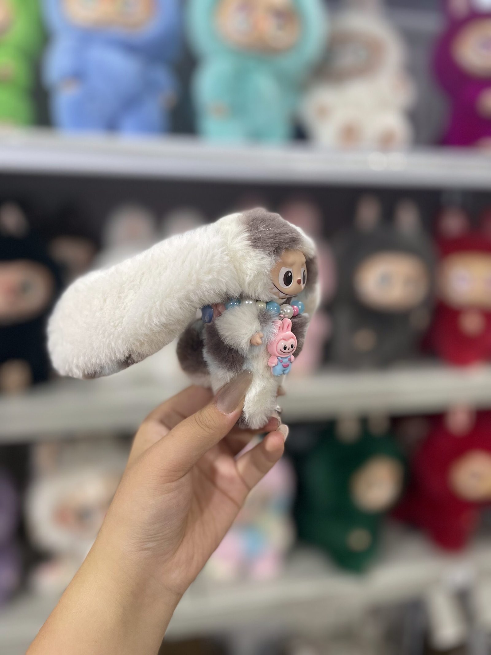 12cm Handmade Custom Mini Magnetic tail rabbit Labubu vinyl plush pendant(all the colors) - Image 3
