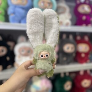12cm Handmade Custom Mini green bunny Labubu vinyl plush pendant