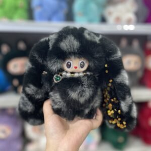 18cm Handmade Custom Sparkling Ears Rabbit Labubu vinyl plush pendant