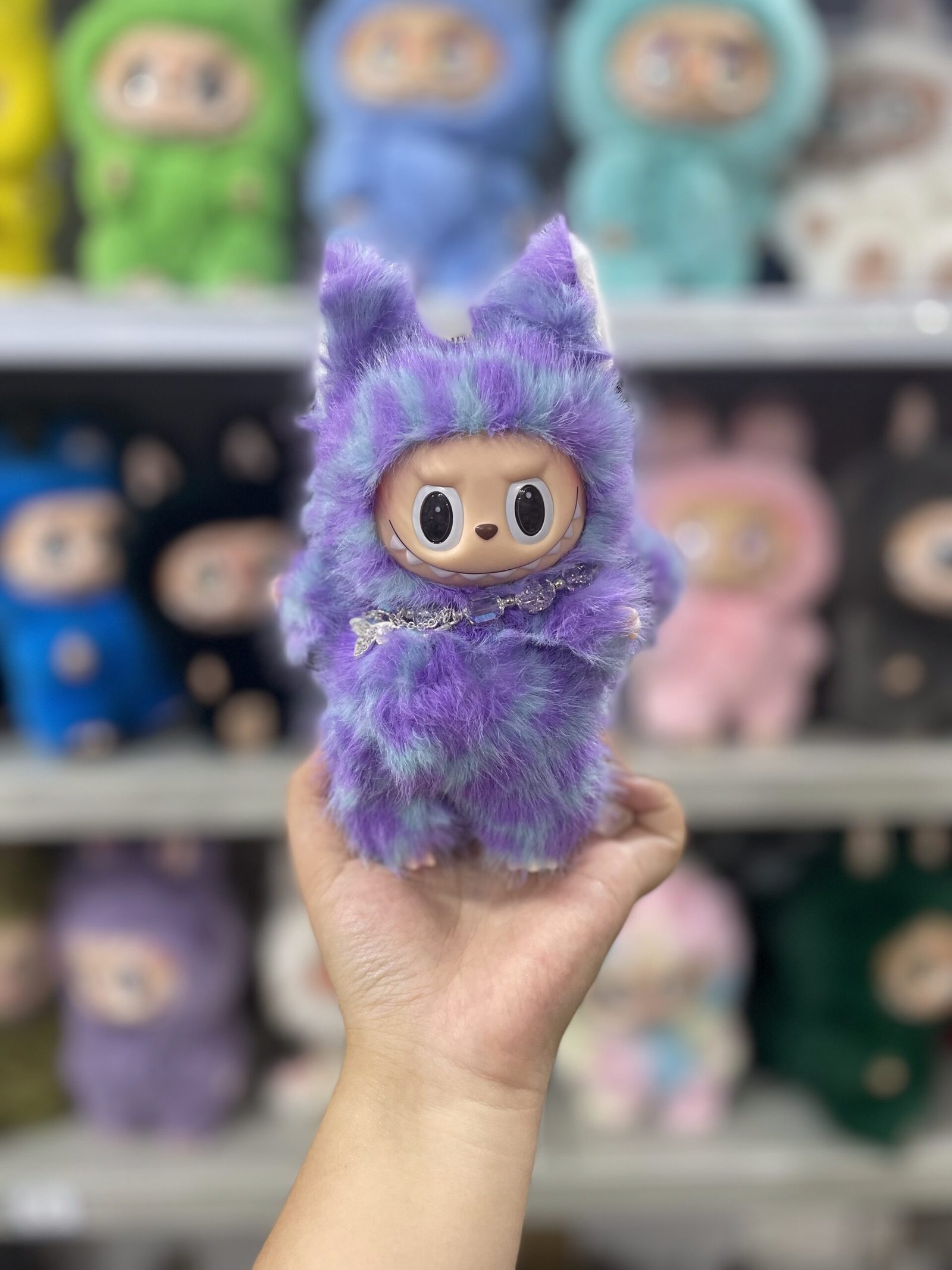 18cm Handmade Custom Gradient Magnetic tail cute fox Labubu vinyl plush pendant (all the colors) - Image 2