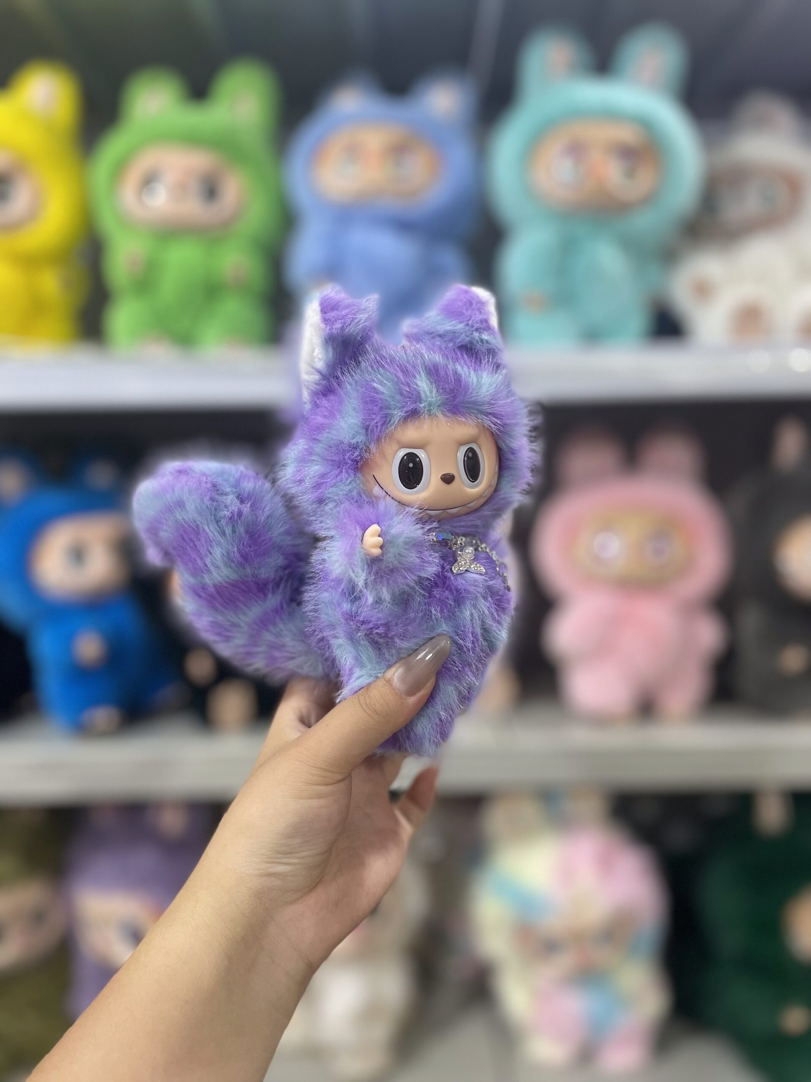 18cm Handmade Custom Gradient Magnetic tail cute fox Labubu vinyl plush pendant (all the colors) - Image 3