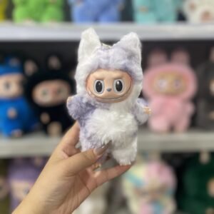 18cm Handmade Custom Gradient Magnetic tail cute fox Labubu vinyl plush pendant （all the colors)
