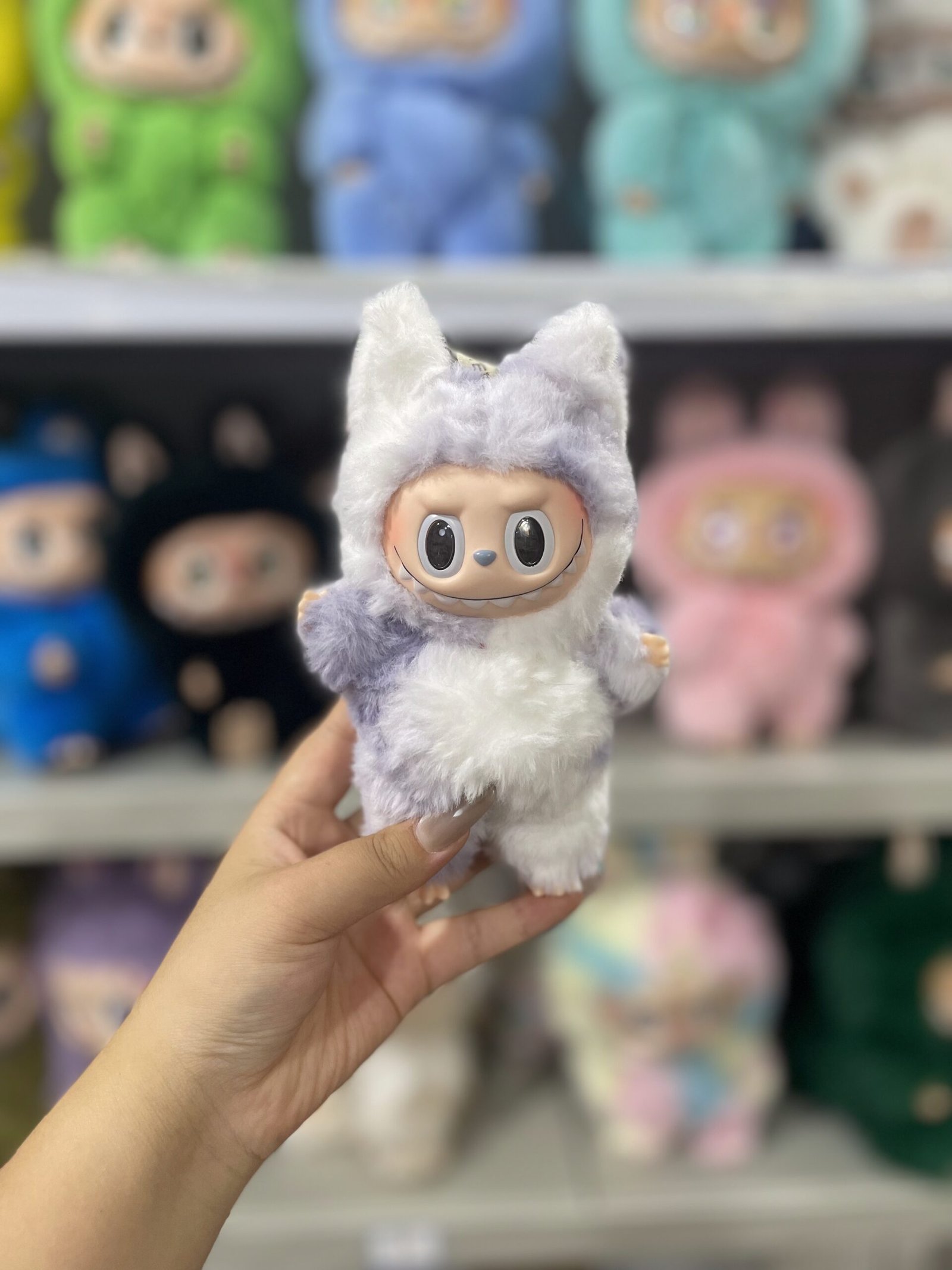 18cm Handmade Custom Gradient Magnetic tail cute fox Labubu vinyl plush pendant (all the colors)