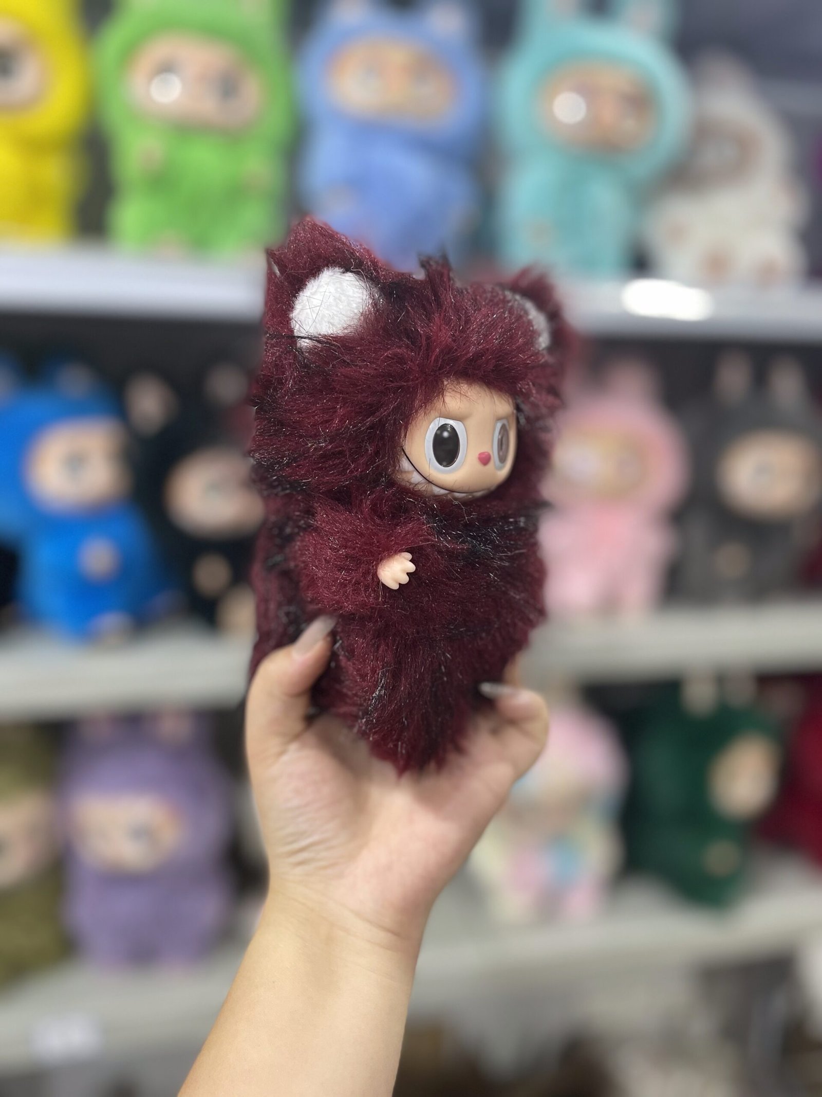 18cm Handmade Custom Magnetic heart tail bear Labubu vinyl plush pendant (all the colors) - Image 3