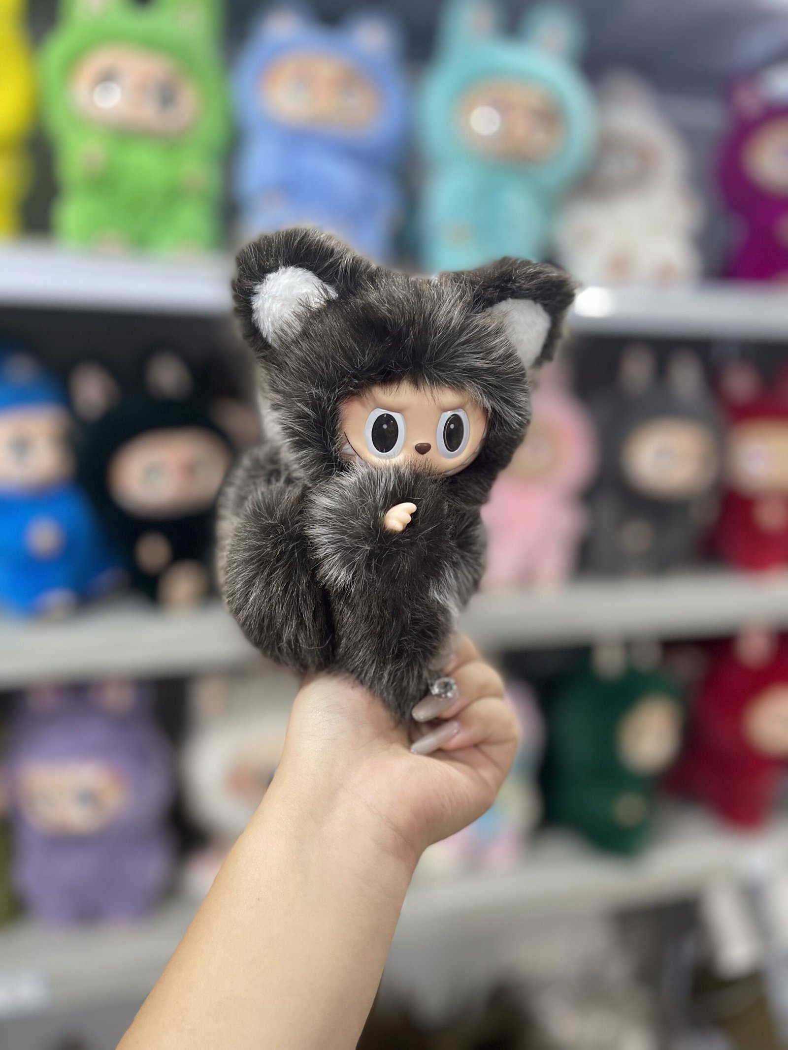 18cm Handmade Custom Magnetic heart tail bear Labubu vinyl plush pendant (all the colors) - Image 5