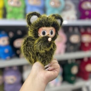 18cm Handmade Custom Magnetic heart tail bear Labubu vinyl plush pendant （all the colors)