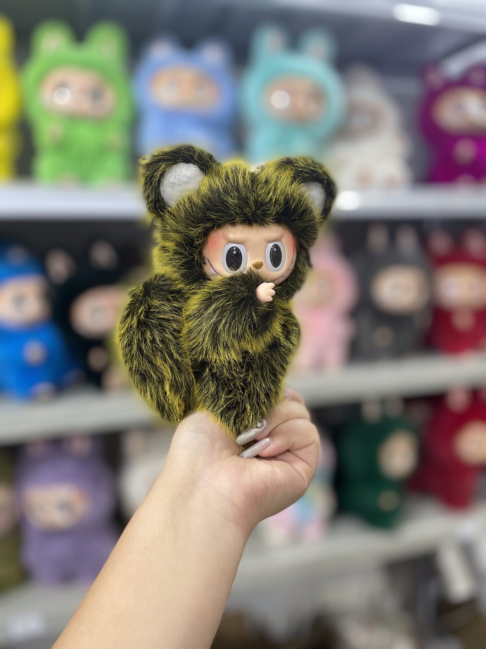 18cm Handmade Custom Magnetic heart tail bear Labubu vinyl plush pendant (all the colors)