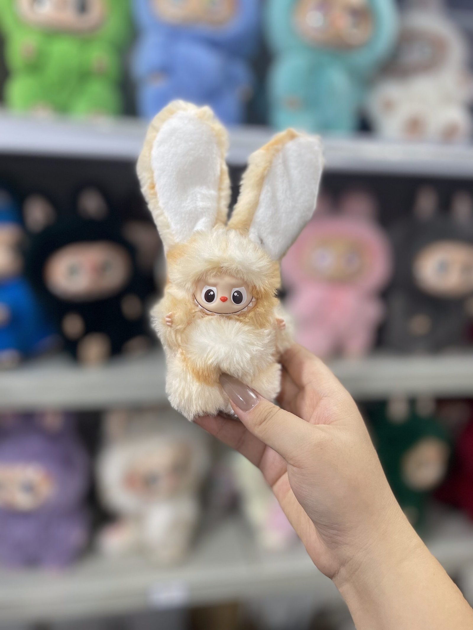 12cm Handmade Custom Mini Magnetic heart tail straight ear bunny Labubu vinyl plush pendant(all the colors) - Image 4