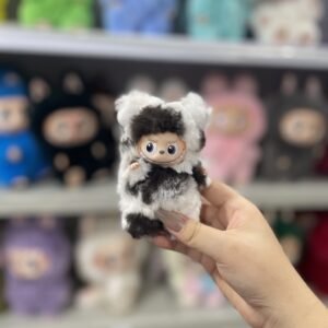 12cm Handmade Custom Mini Magnetic heart tail bear Labubu vinyl plush pendant(all the colors)