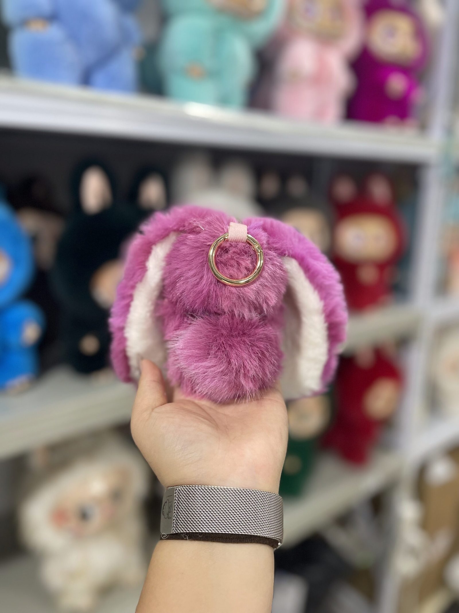 12cm Handmade Custom Mini Magnetic Short tailed Rabbit Labubu vinyl plush pendant(all the colors) - Image 3