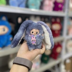 12cm Handmade Custom Mini Magnetic Short tailed Rabbit Labubu vinyl plush pendant(all the colors)