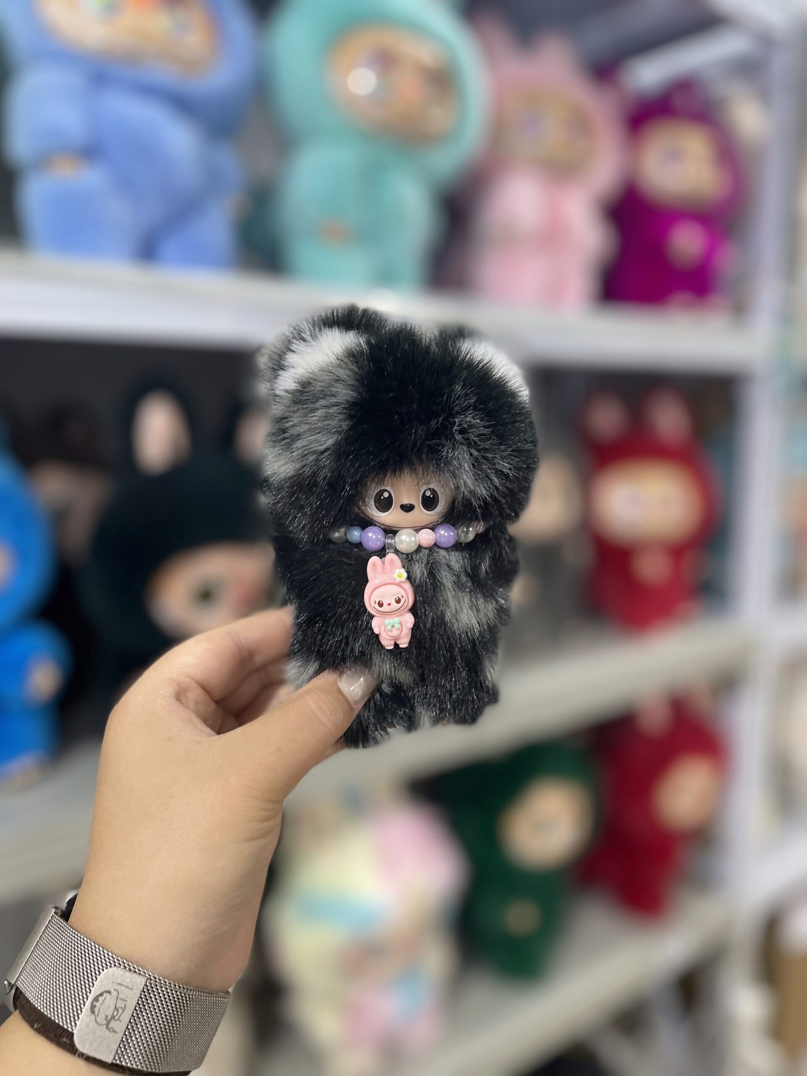 12cm Handmade Custom Mini Magnetic Heart Bear Labubu vinyl plush pendant(all the colors) - Image 18