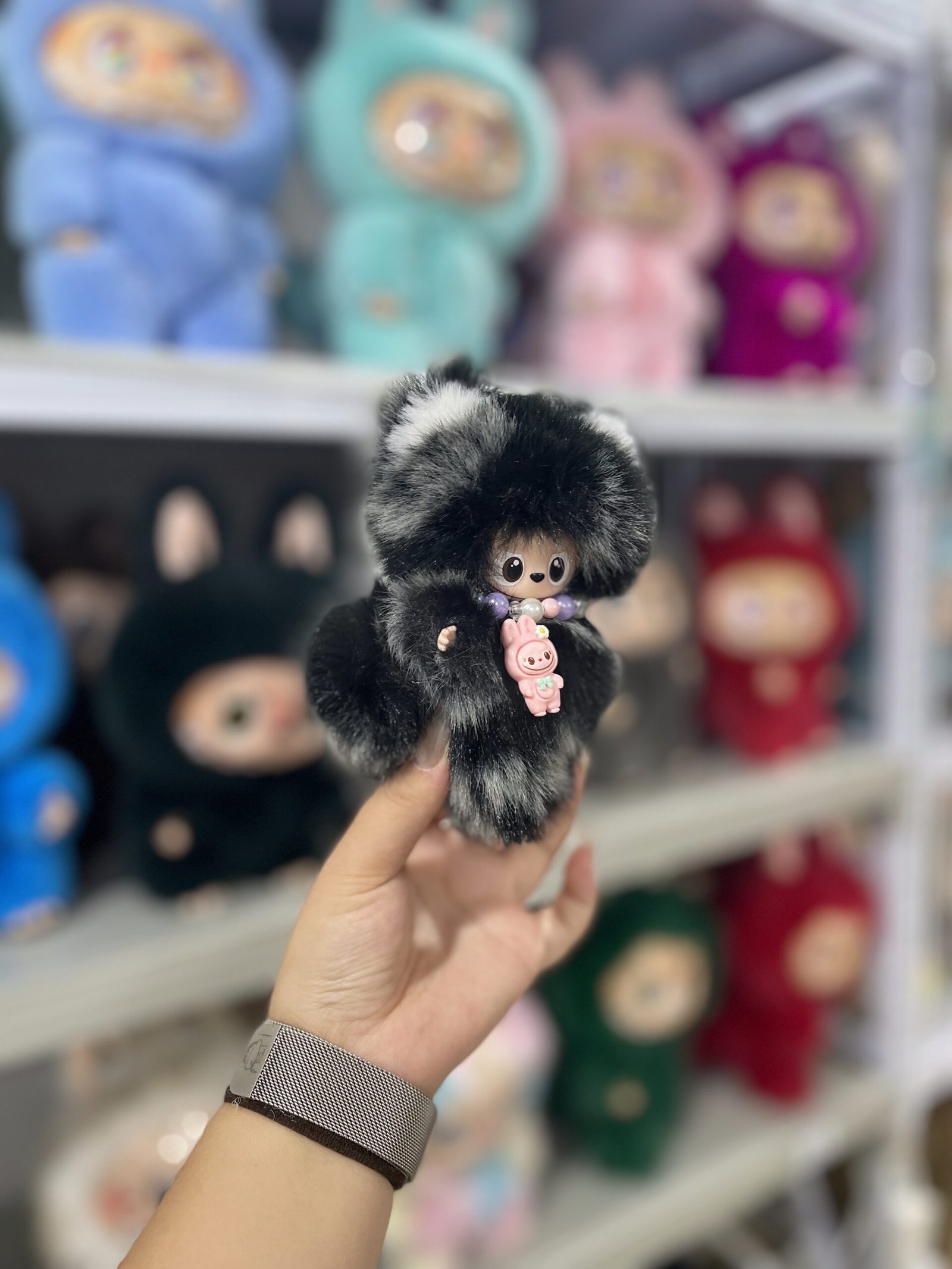 12cm Handmade Custom Mini Magnetic Heart Bear Labubu vinyl plush pendant(all the colors) - Image 19