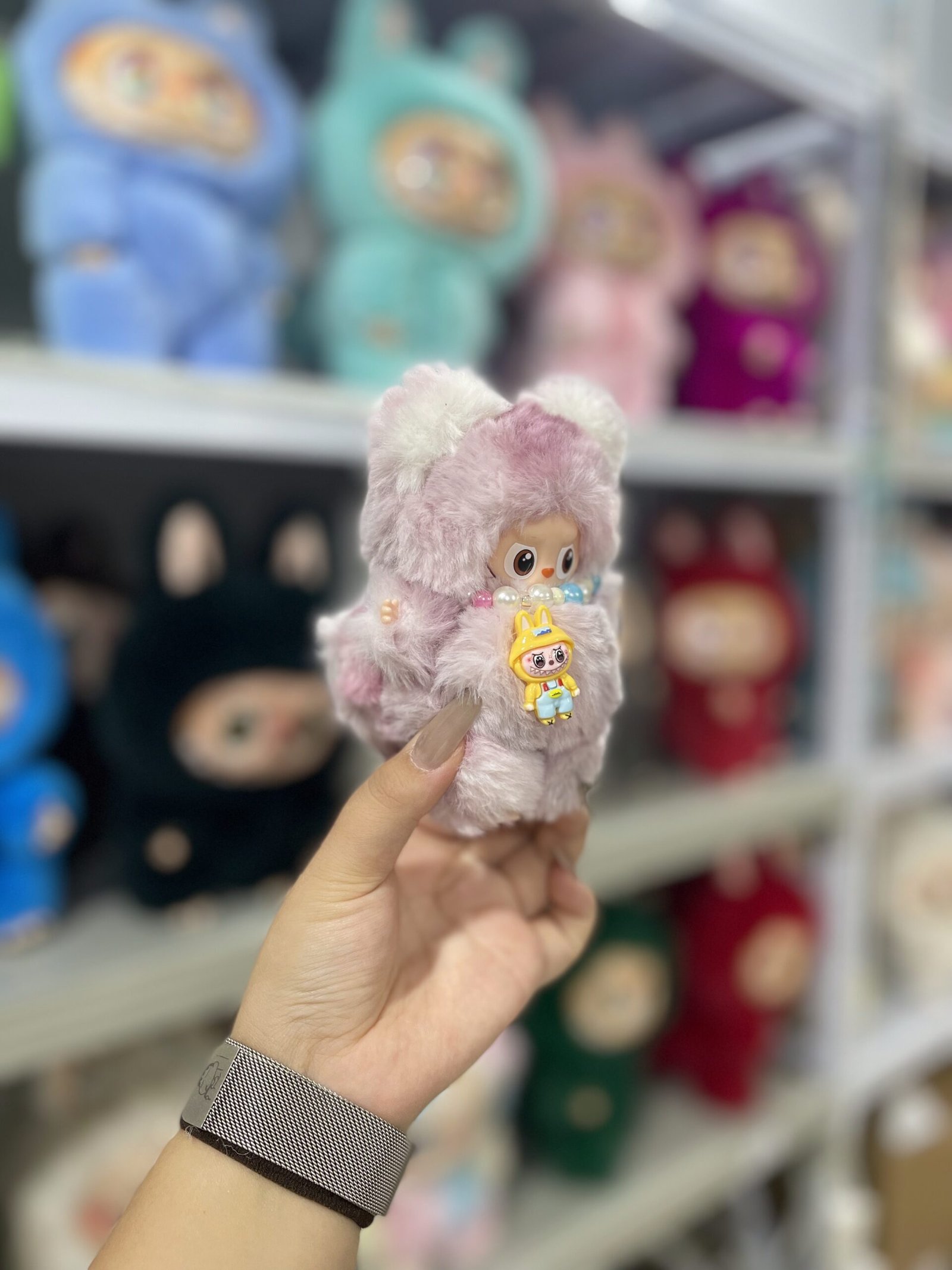 12cm Handmade Custom Mini Magnetic Heart Bear Labubu vinyl plush pendant(all the colors) - Image 5