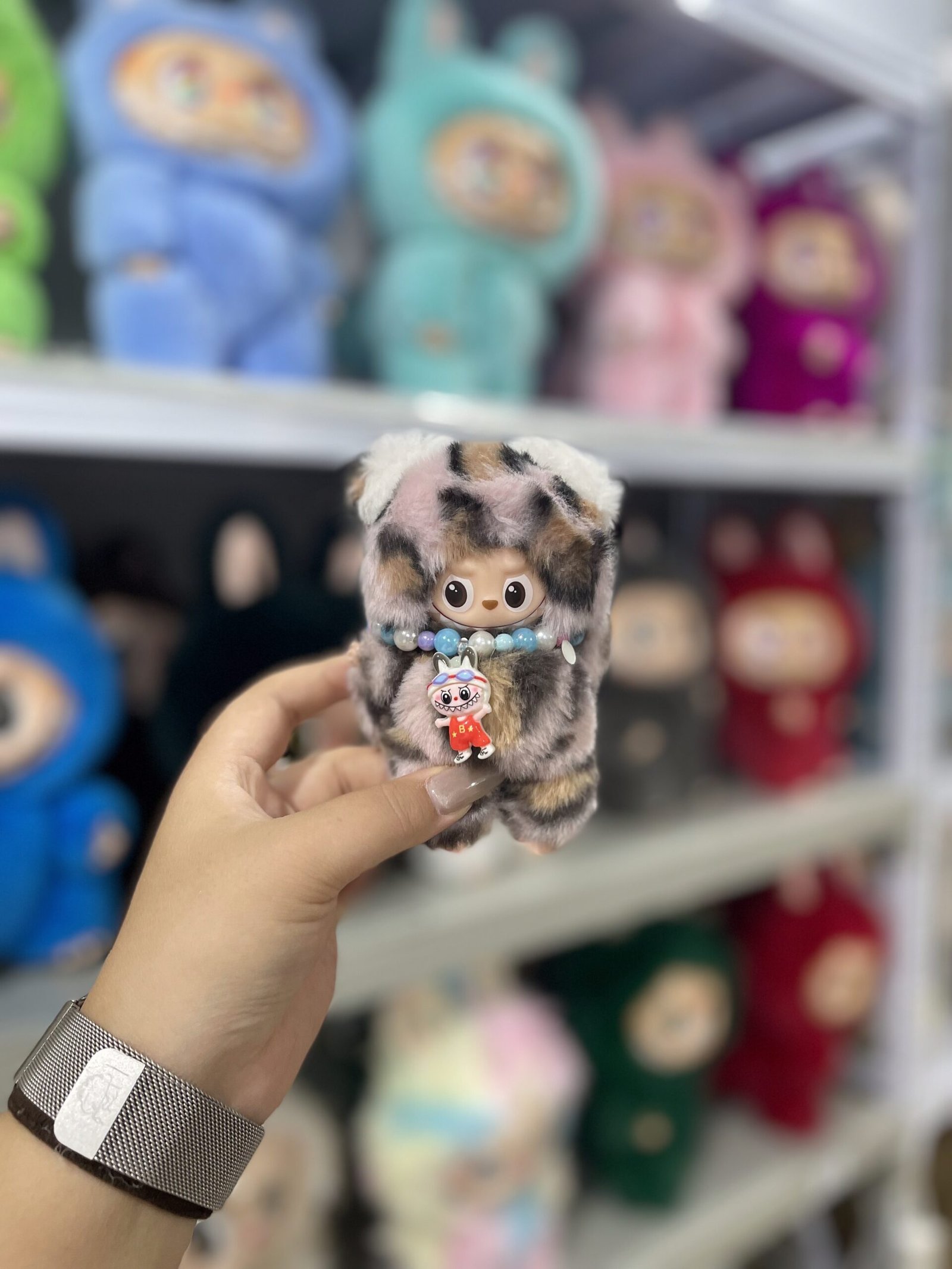 12cm Handmade Custom Mini Magnetic Heart Bear Labubu vinyl plush pendant(all the colors) - Image 6