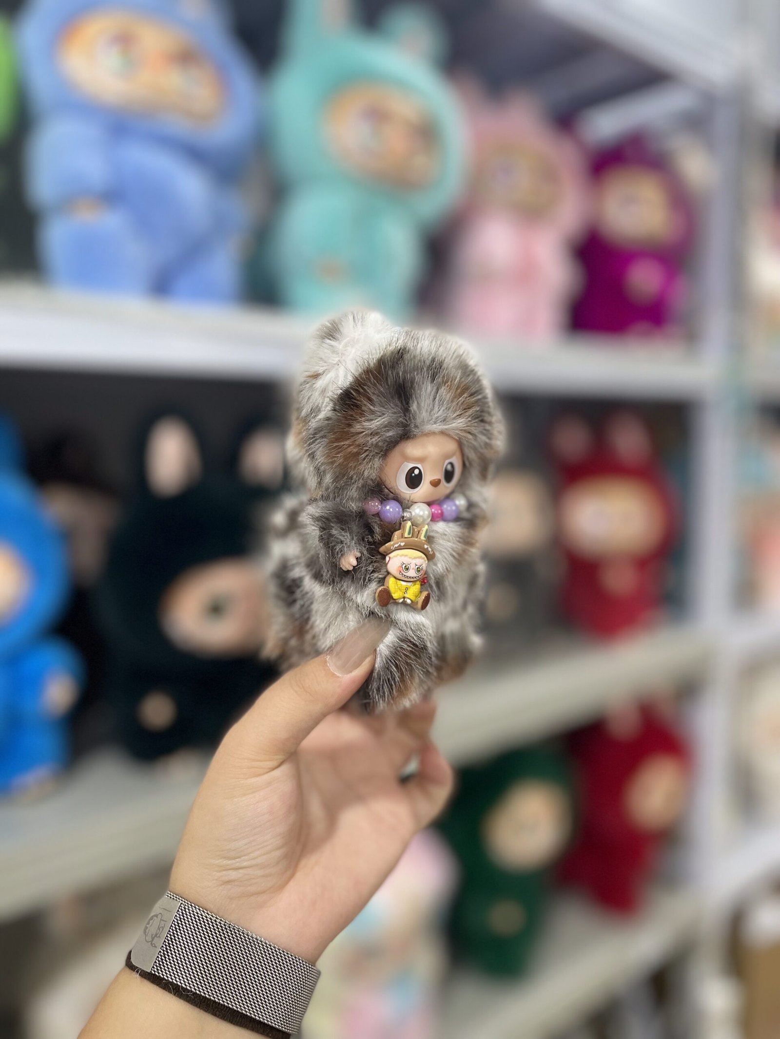 12cm Handmade Custom Mini Magnetic Heart Bear Labubu vinyl plush pendant(all the colors) - Image 9