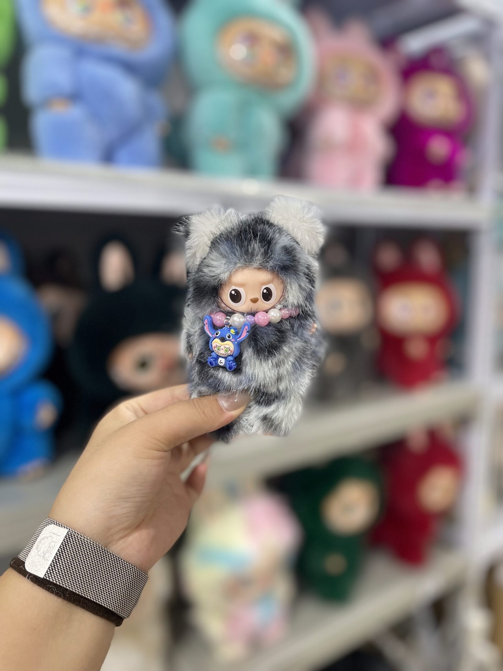 12cm Handmade Custom Mini Magnetic Heart Bear Labubu vinyl plush pendant(all the colors) - Image 14